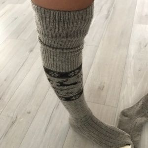 Organic 100% Sheep Wool Thigh High Soft socks